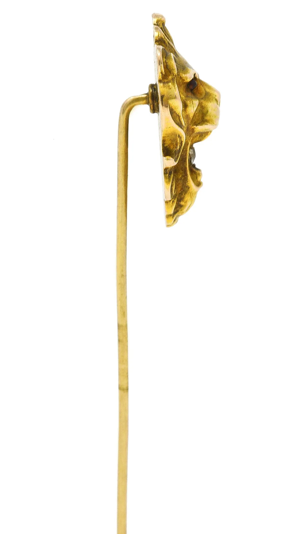 Art Nouveau Diamond 14 Karat Yellow Gold Lion Stickpin