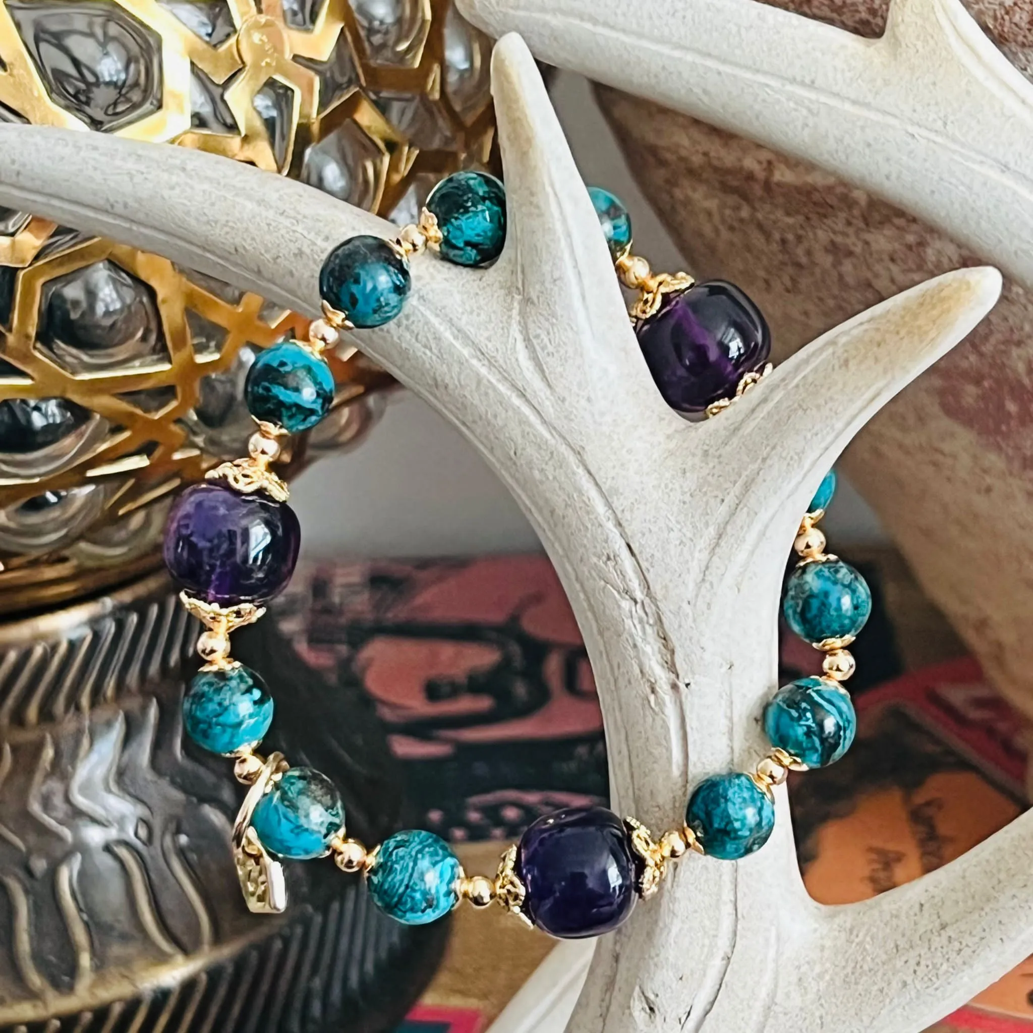 Baby Turquoise & Amethyst Bracelet