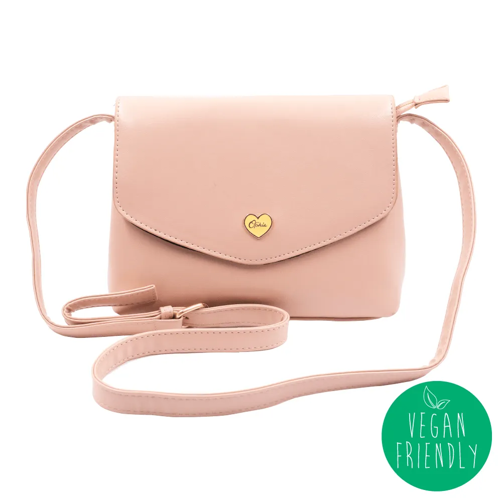 Bag- Pink Pu X-Body W/Magnet Heart Closure Ophia