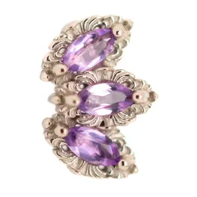 Baroque Threaded End in Gold with Amethyst