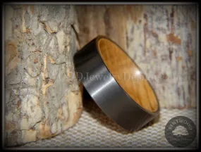 Bentwood Ring - Rugged & Refined Whiskey Oak and Tungsten Carbide Gunmetal Gray