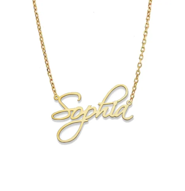 Better Jewelry Single 10K Gold Nameplate Necklace