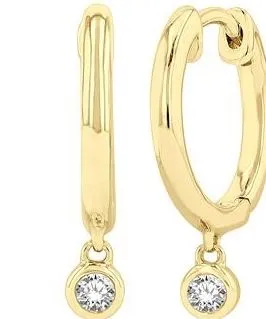 BEZEL SET PETITE DIAMOND HUGGIE FASHION EARRINGS