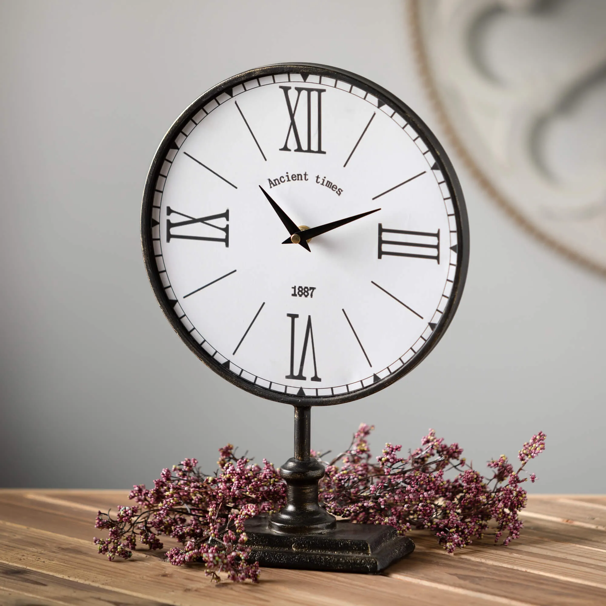 Black Antique Desk Clock