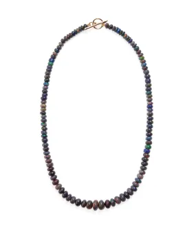 Black Opal & 14k Gold Necklace