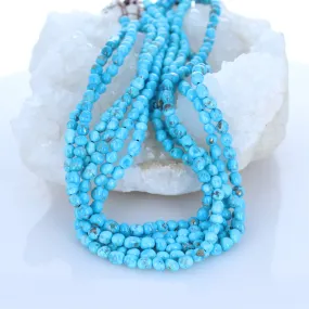 BLUE BIRD TURQUOISE Beads 5mm Semi Round Blue Arizona