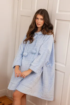 Blue Burnout Hooded Blanket