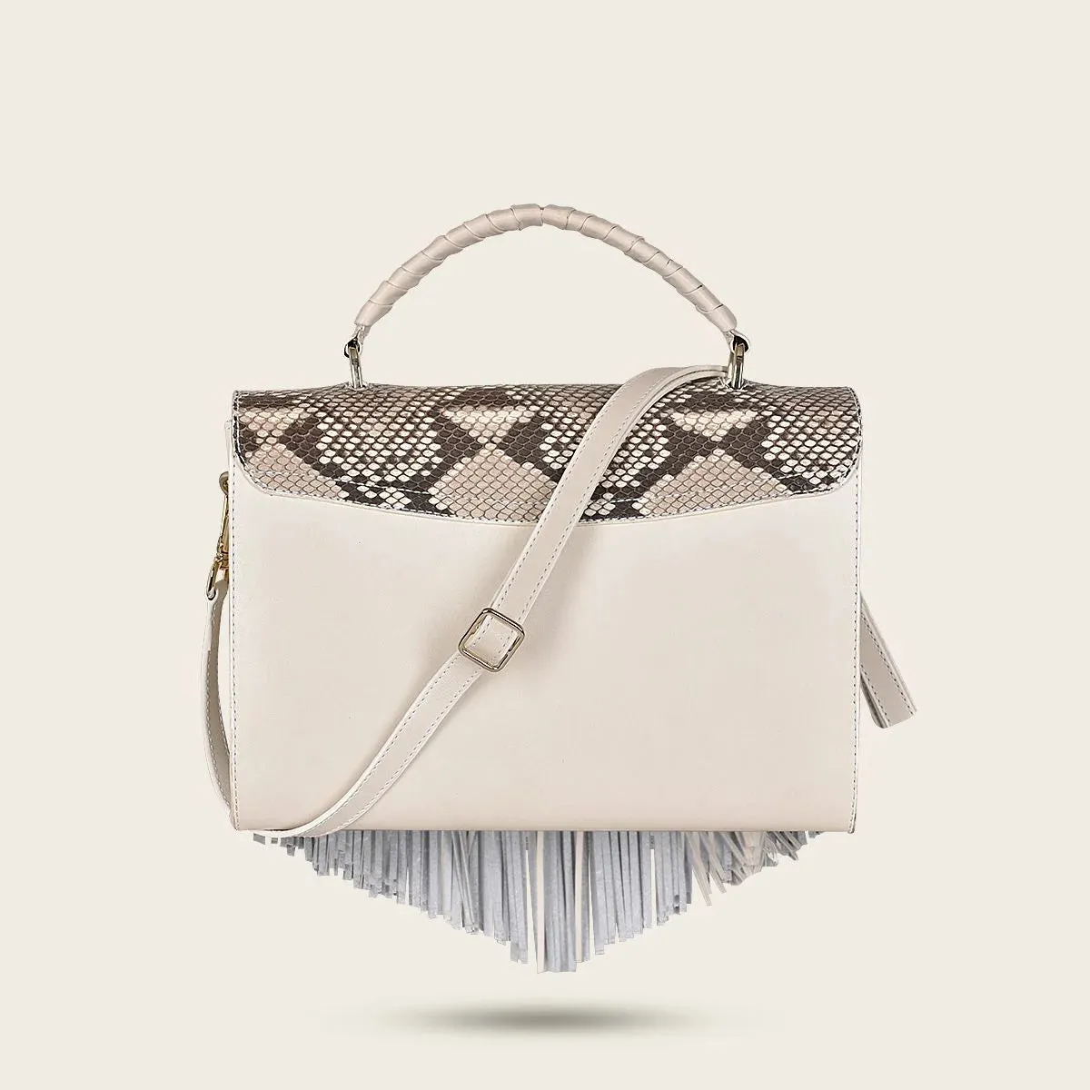 BOD87PI - Cuadra white western fashion python bag for women