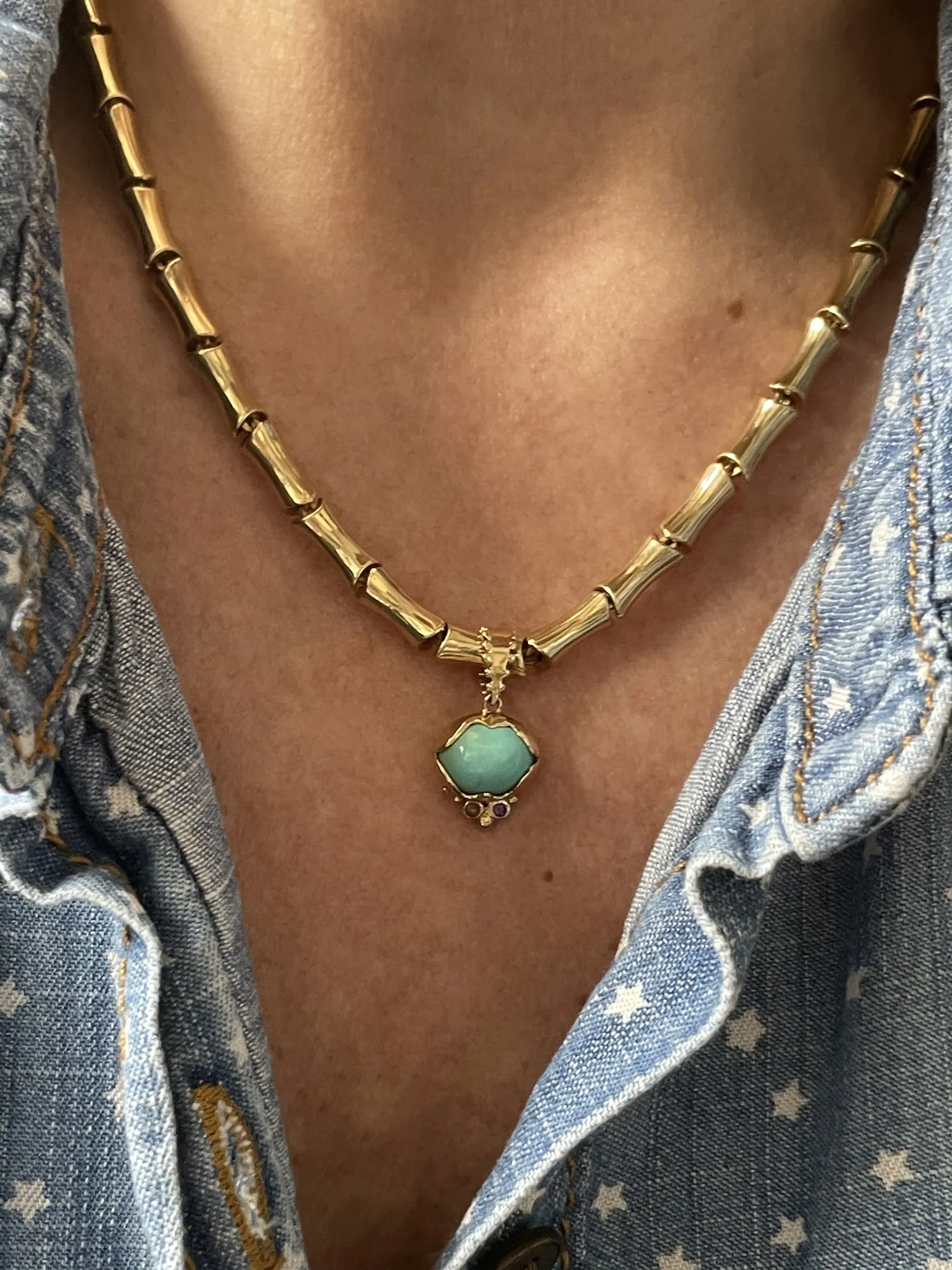 BOHEME TURQUOISE LOTUS CHARM