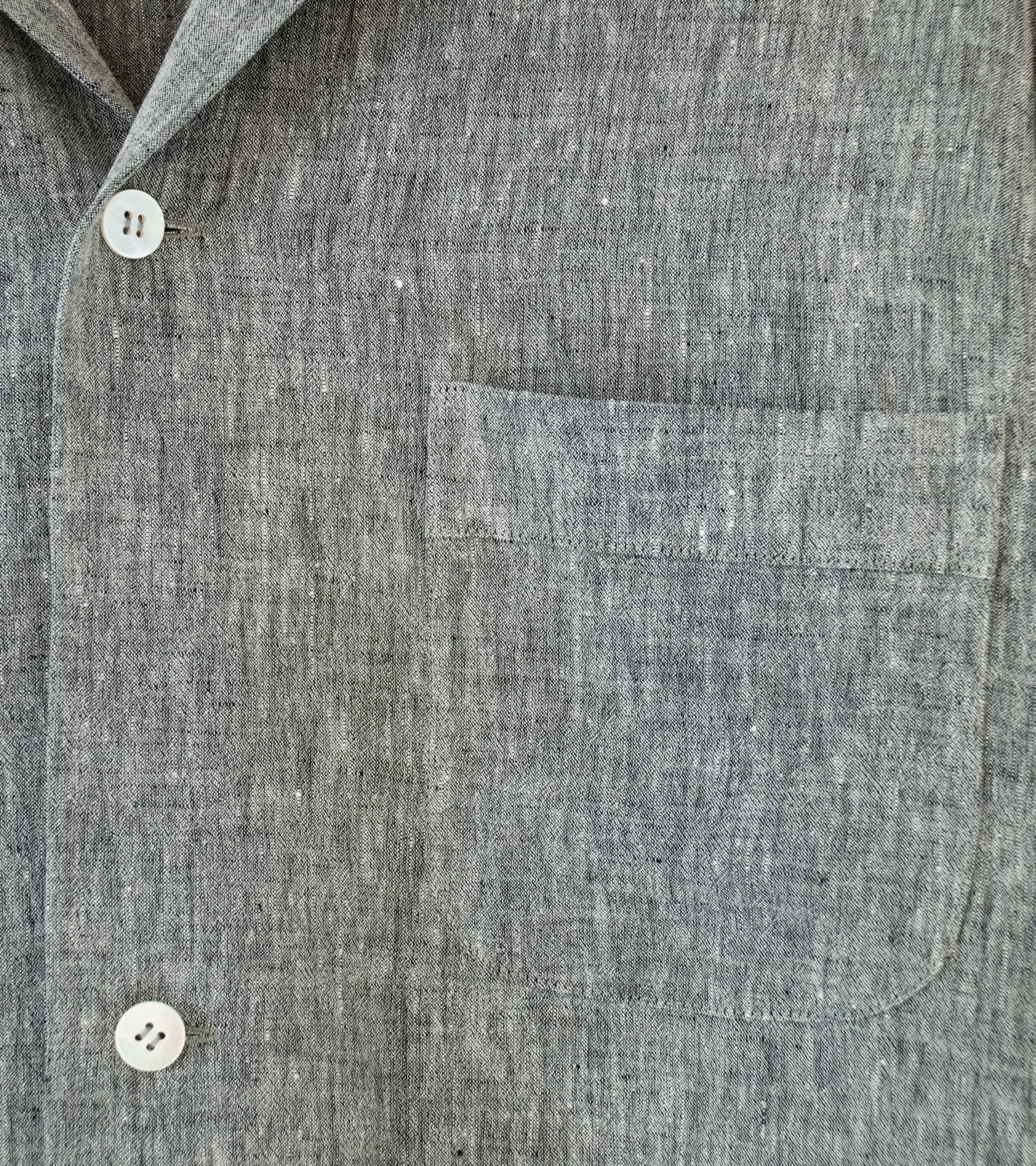 Cale 'Water Twist Linen Overshirt' (Gray Chambray)