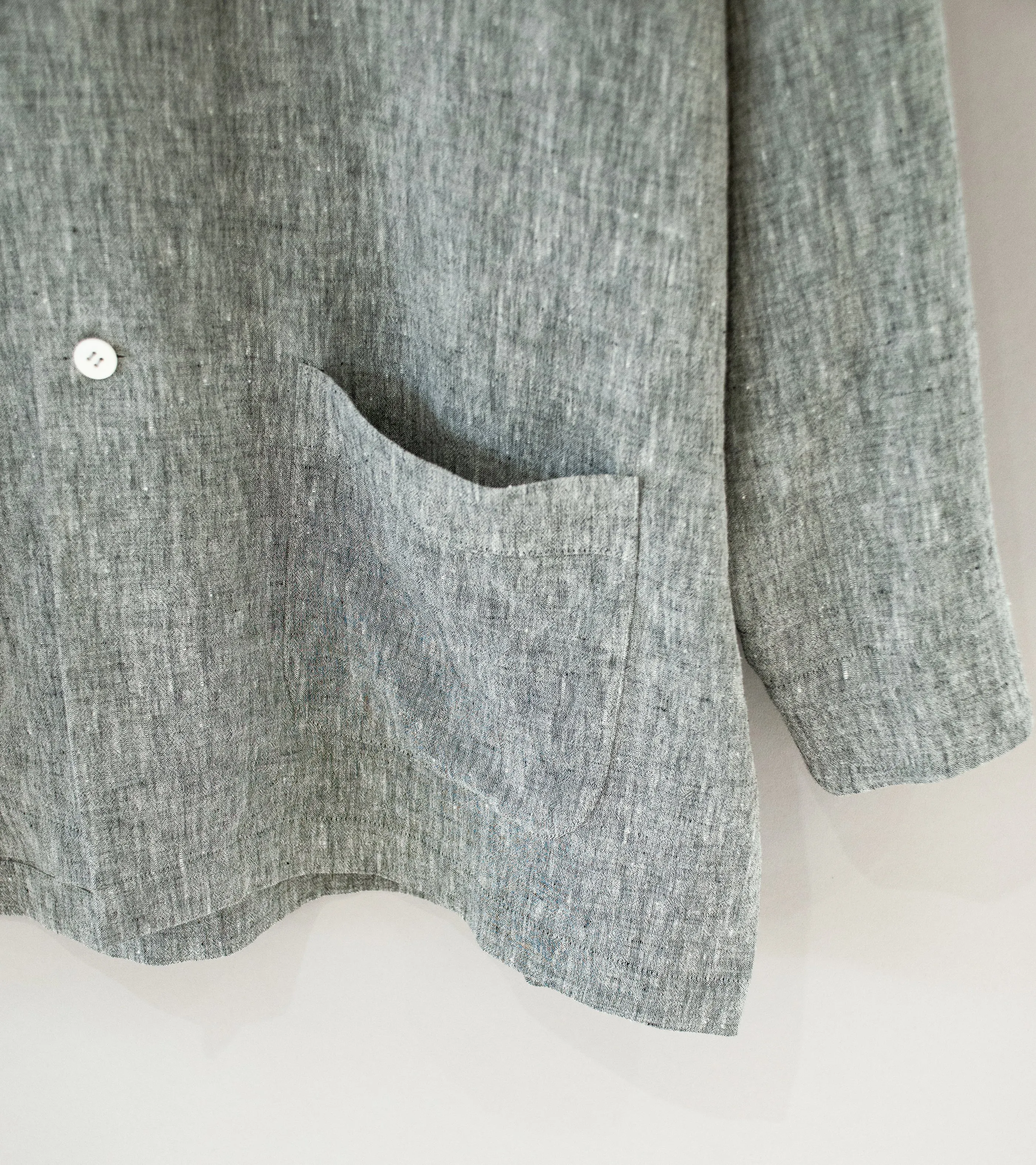 Cale 'Water Twist Linen Overshirt' (Gray Chambray)