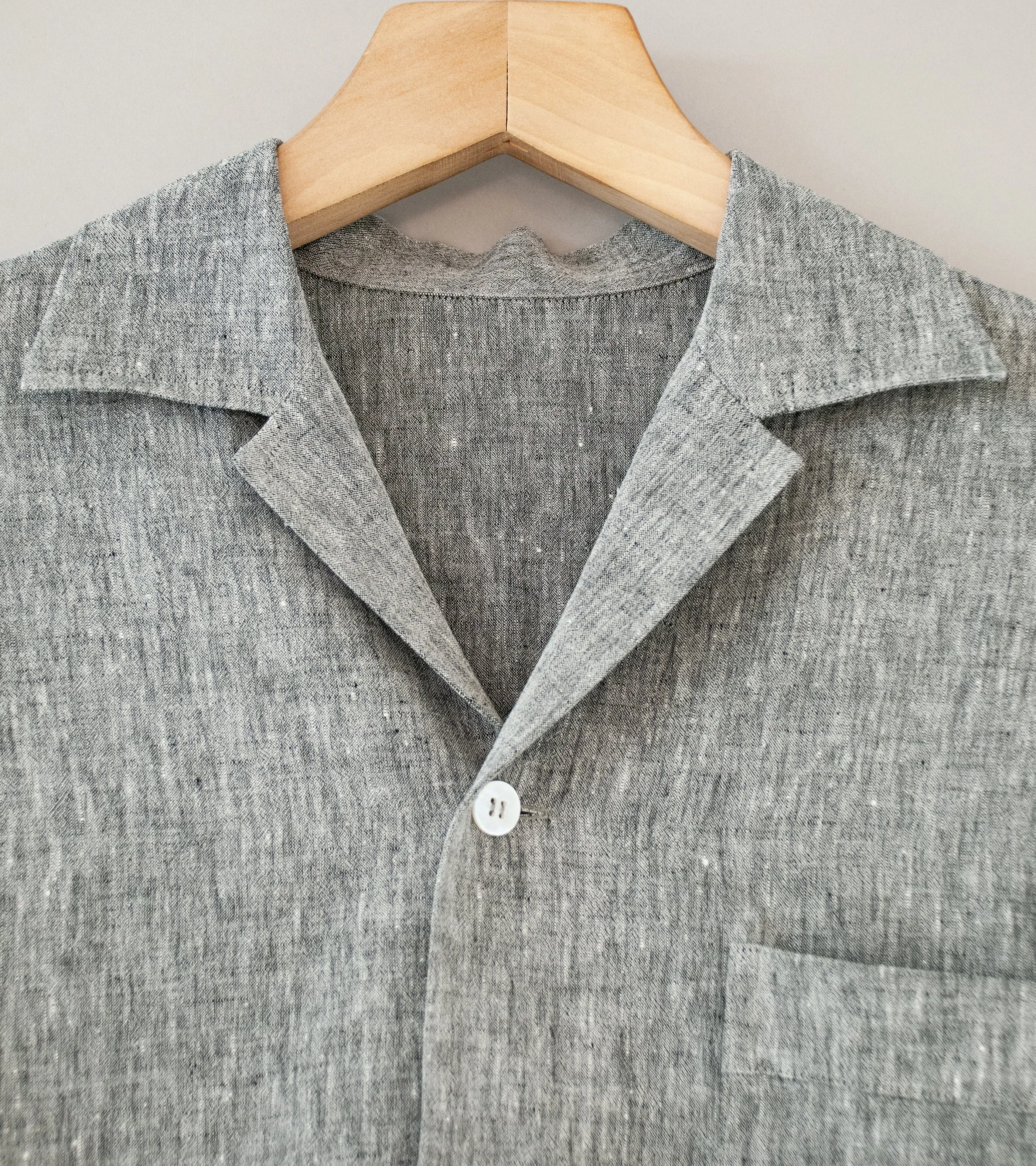 Cale 'Water Twist Linen Overshirt' (Gray Chambray)