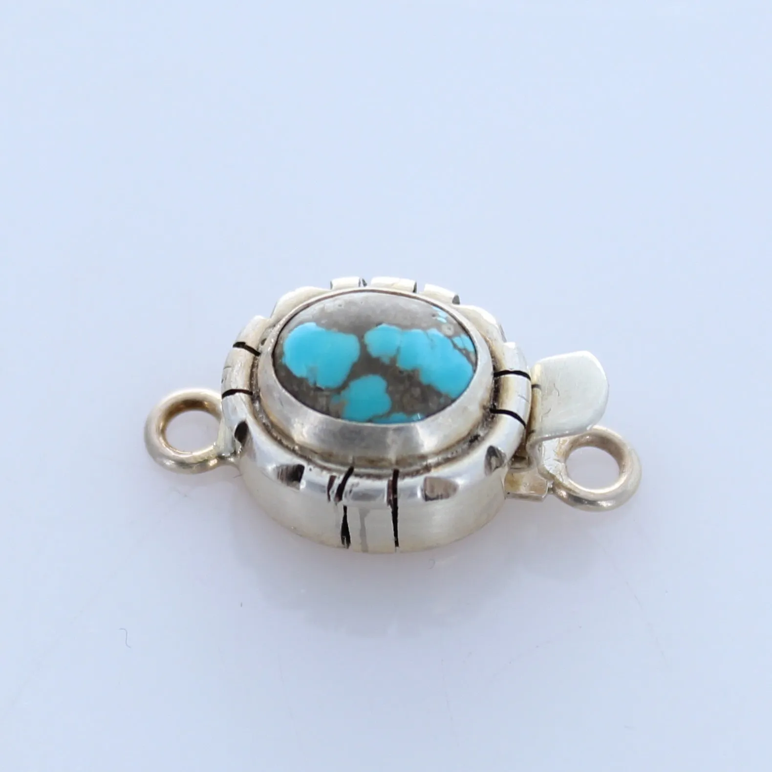 Carico Lake Turquoise Clasp 8X10Mm Southwest Aqua Gray