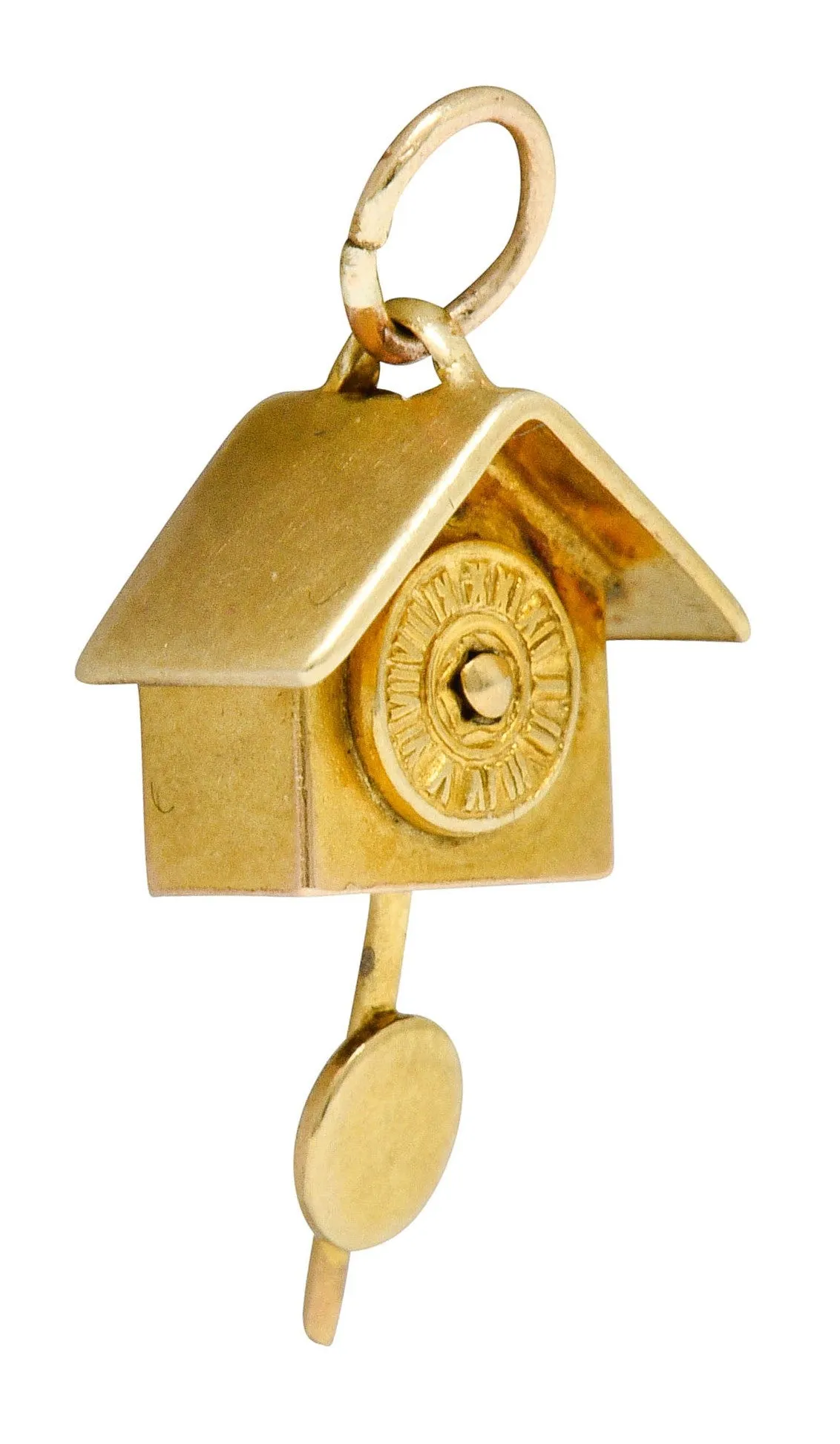 Carl-Art Retro 14 Karat Gold Cuckoo Clock Charm