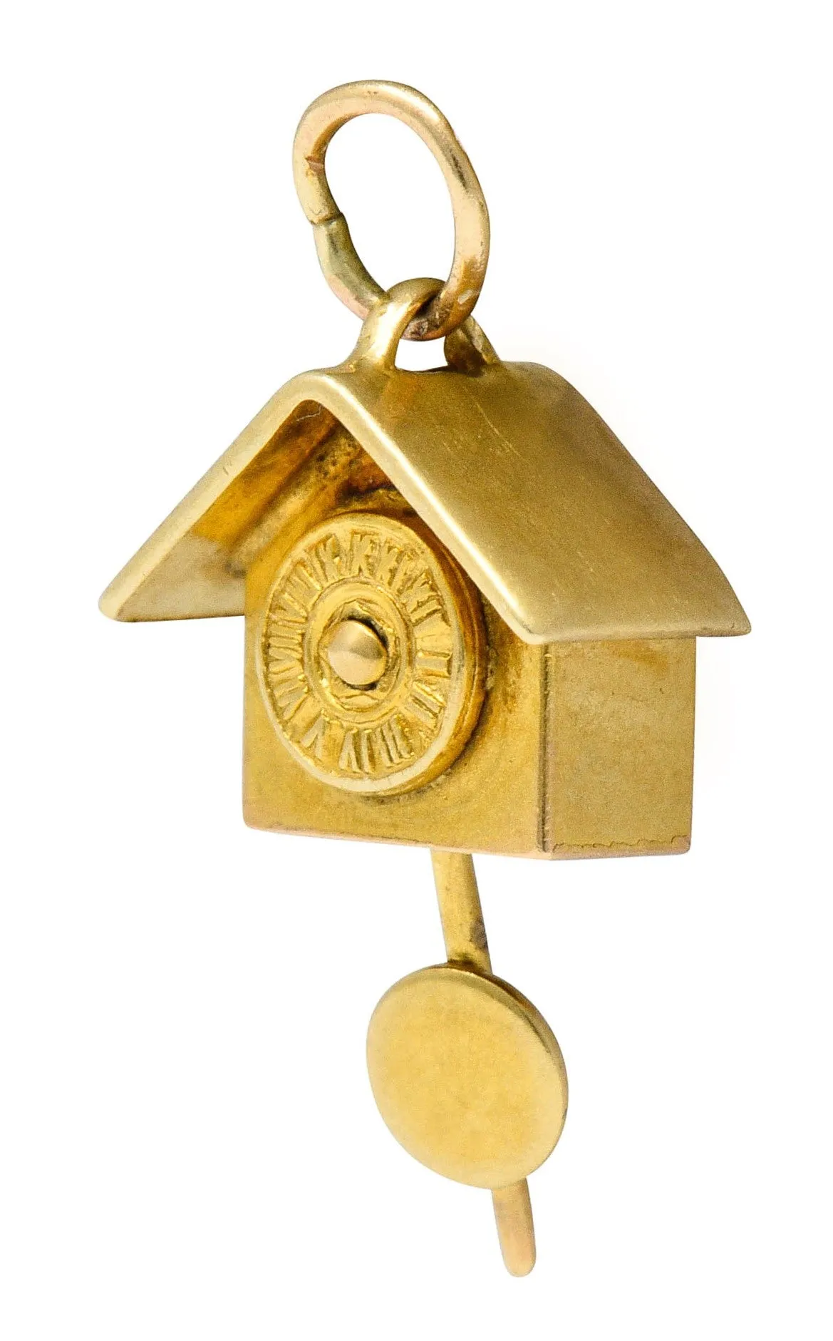 Carl-Art Retro 14 Karat Gold Cuckoo Clock Charm