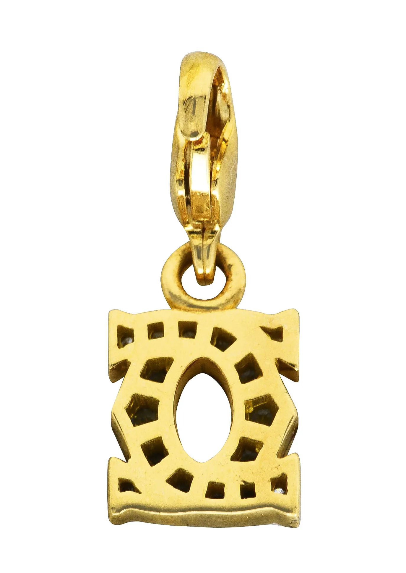 Cartier Diamond 18 Karat Yellow Gold C De Cartier Initial Logo Charm