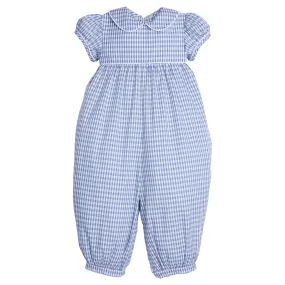 Charlotte Romper- Gray Blue Gingham