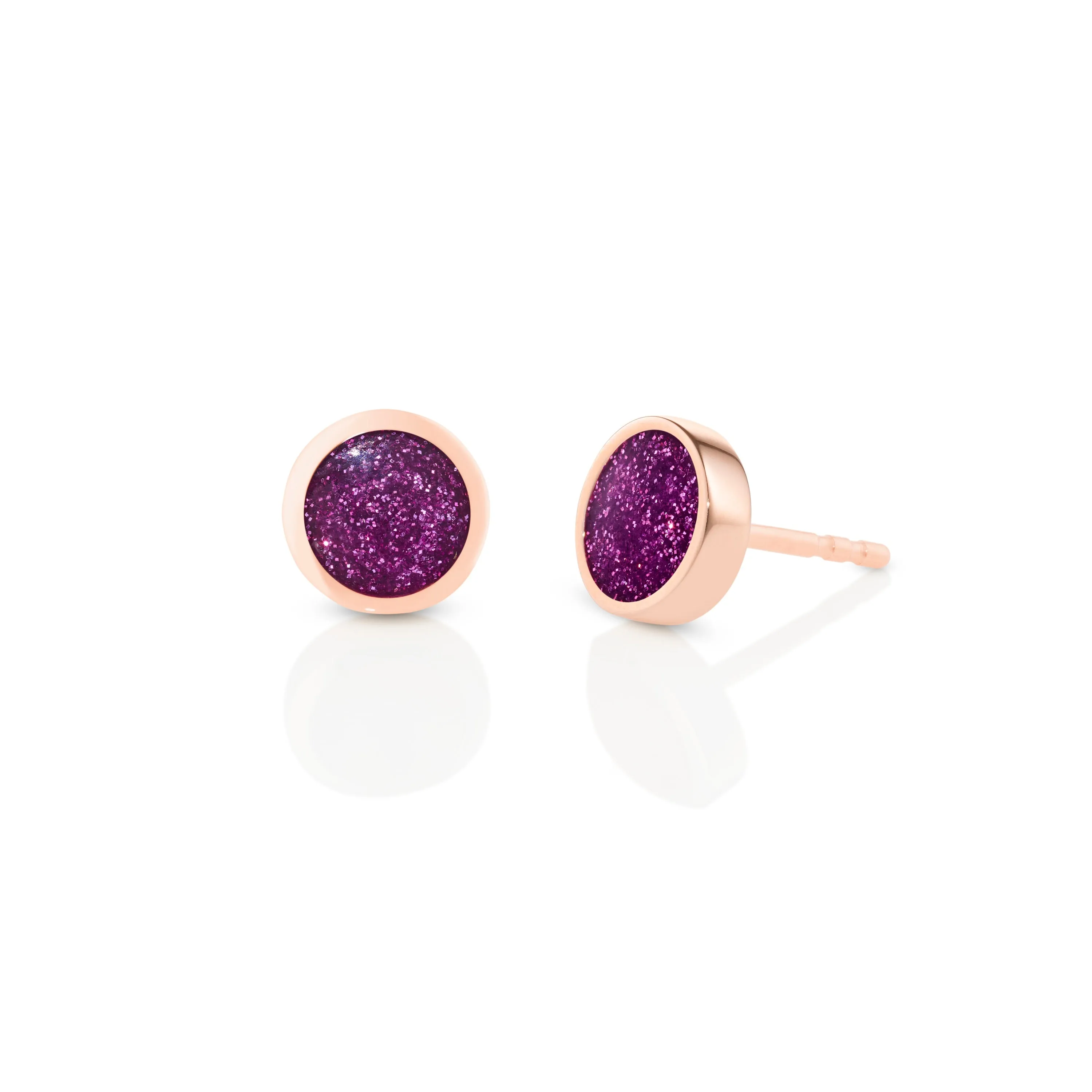 Circle sticker studs rose gold with enamel