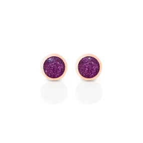 Circle sticker studs rose gold with enamel