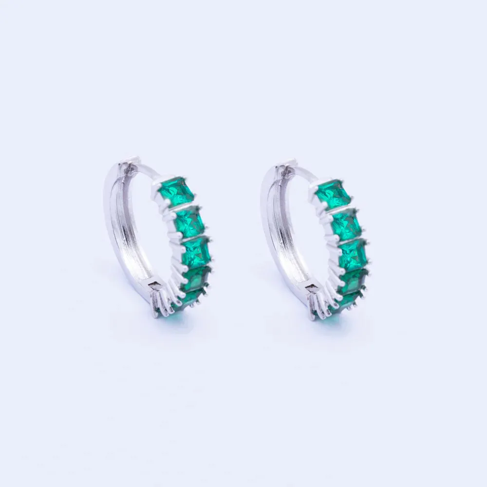 Classic Emerald Hoops- Knight & Day Jewellery