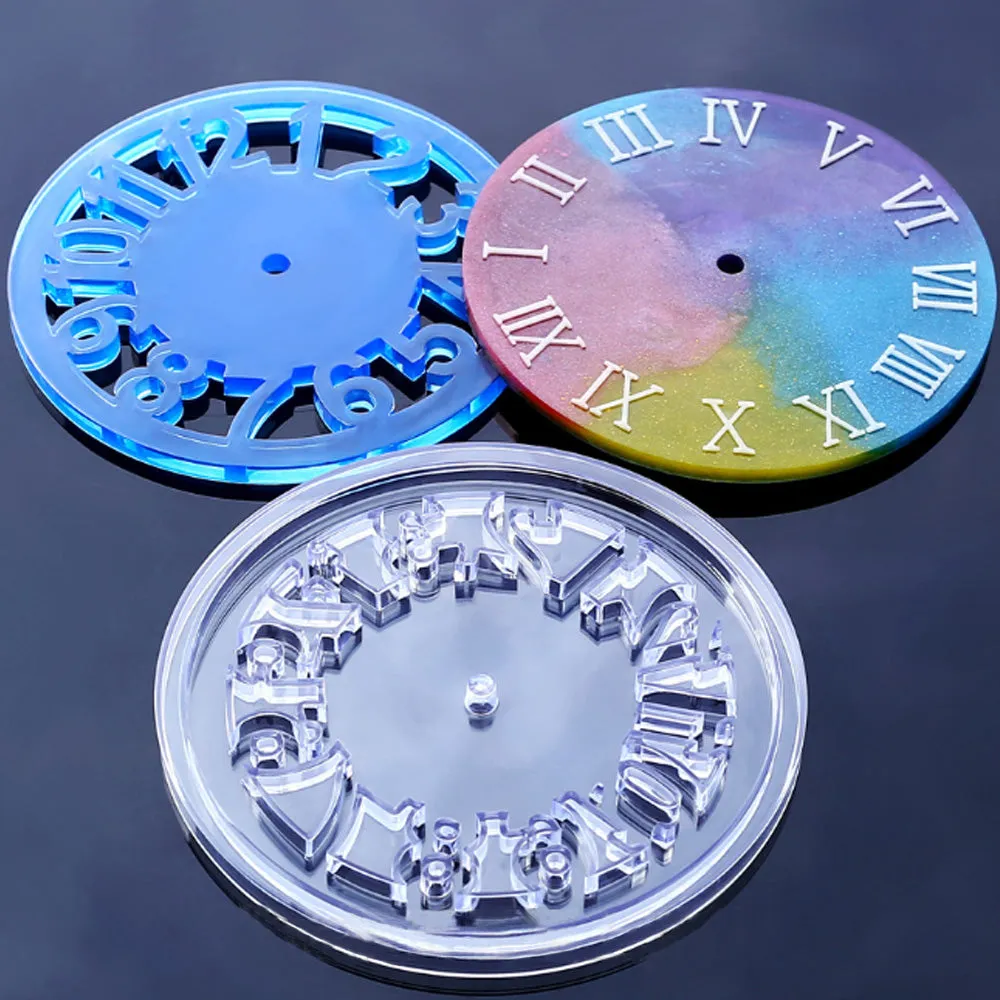 Clock Silicone mold mould with accessories home decoration hanging decoration Jewelry Making Craft Tools Roman clock 150mm 1pcs