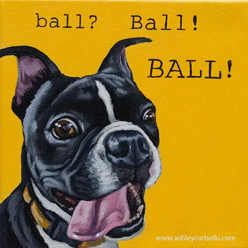 Corbello - Canvas Print on Wood - Ball? Ball! BALL! - 6 x 6