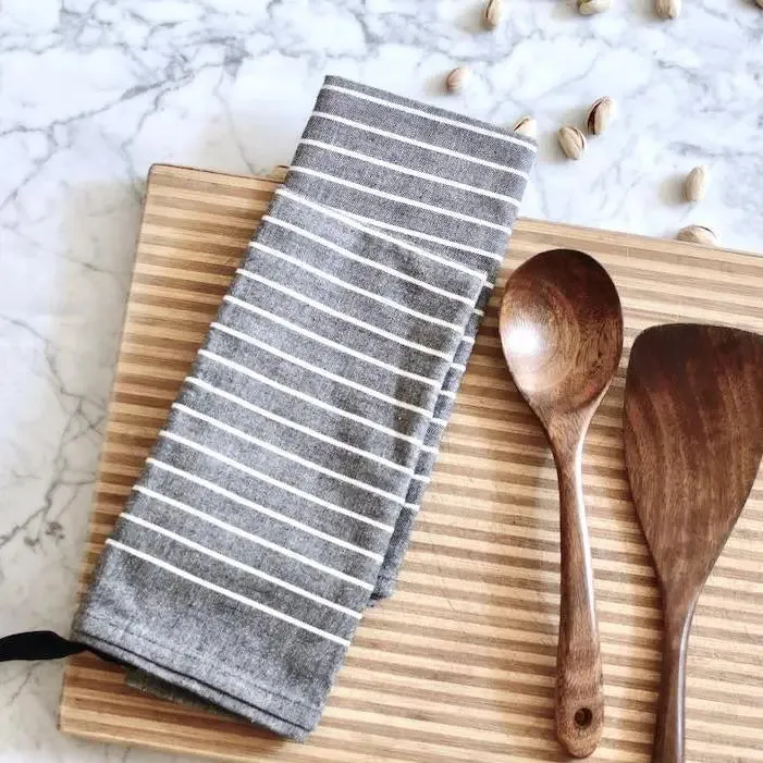 Cotton Tea Towels In Gray