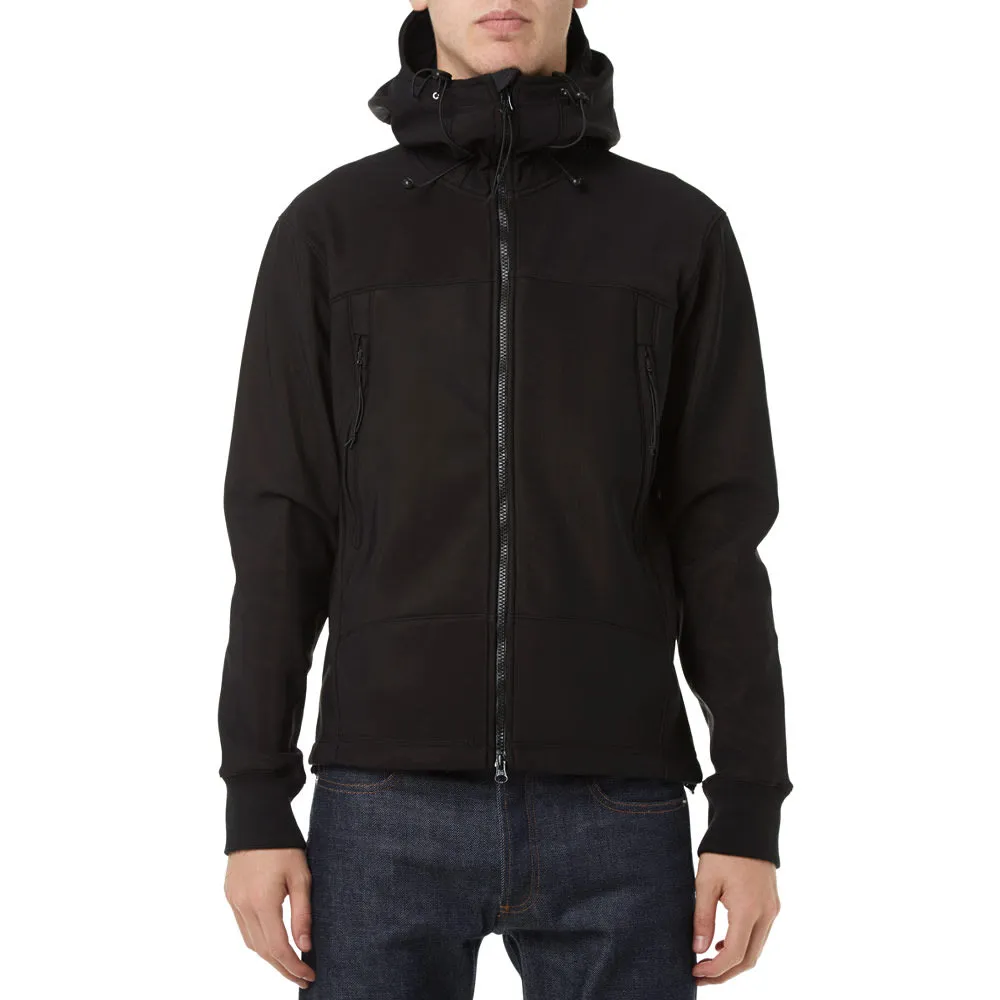 C.P. Company Soft Shell Hooded Zip Through SweatBlack