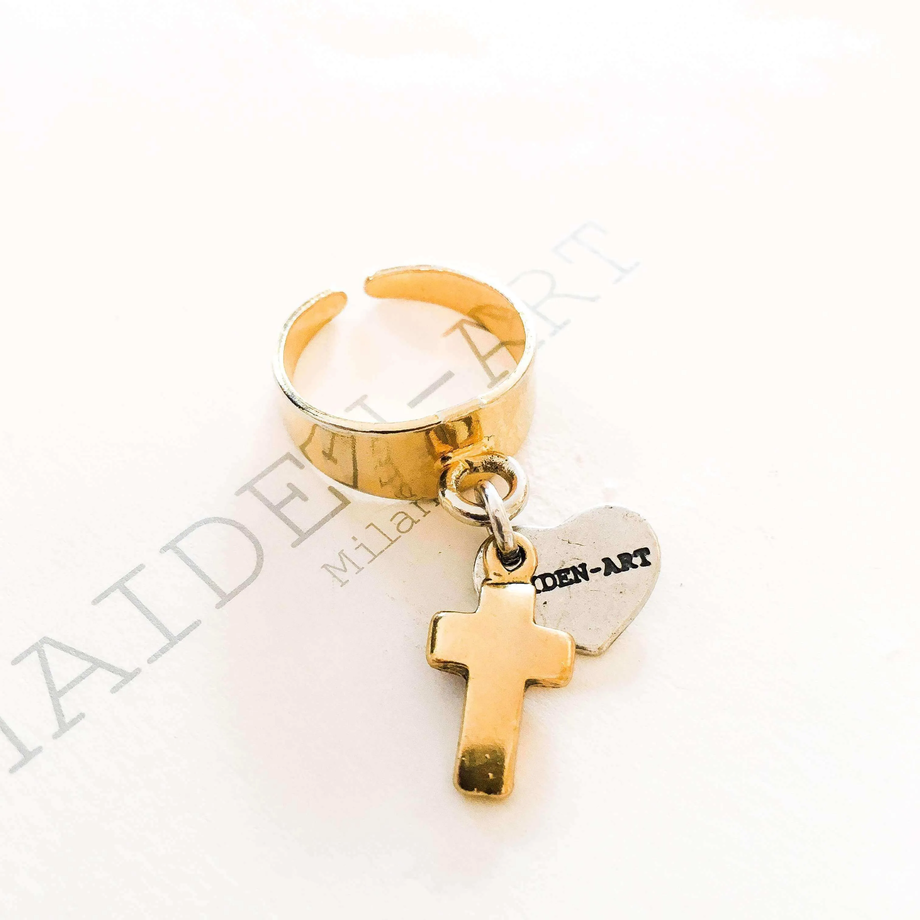 Cross Ring in Gold. Cross ring gold, Cross Jewelry, Gold Cross jewelry.