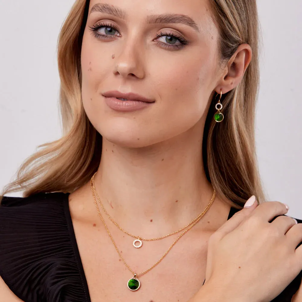 Crystal & Emerald Layered Necklace- Knight & Day Jewellery