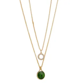 Crystal & Emerald Layered Necklace- Knight & Day Jewellery