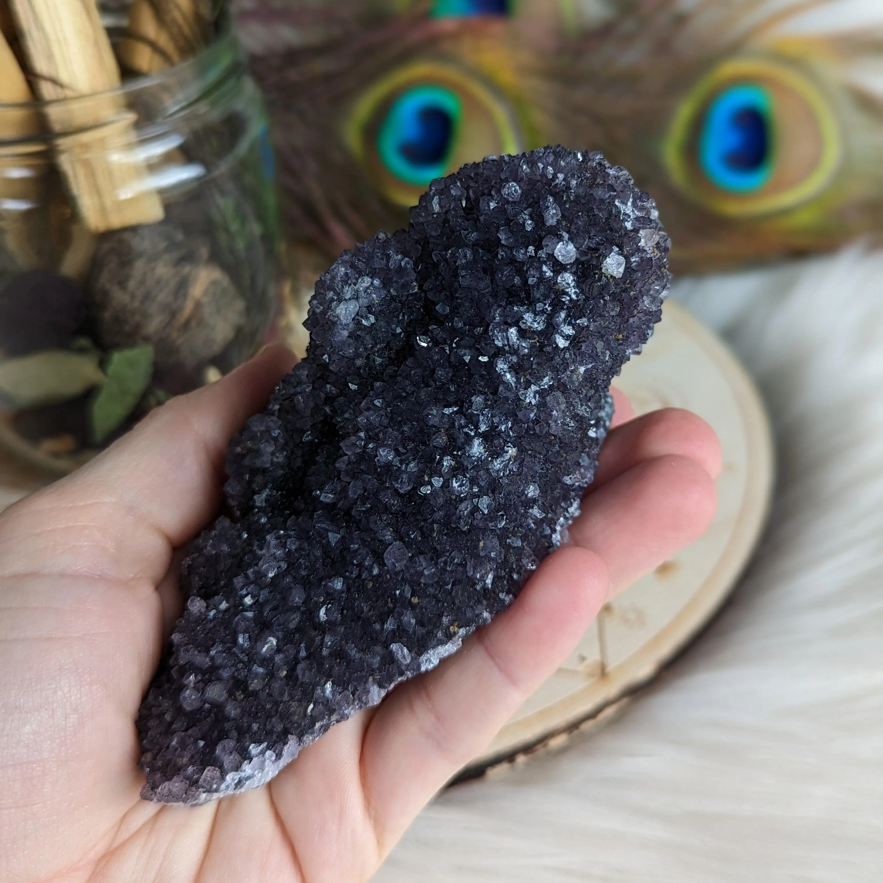 Dark Amethyst Druze Cluster ~ Unique Shape ~ Spiritual Bridge