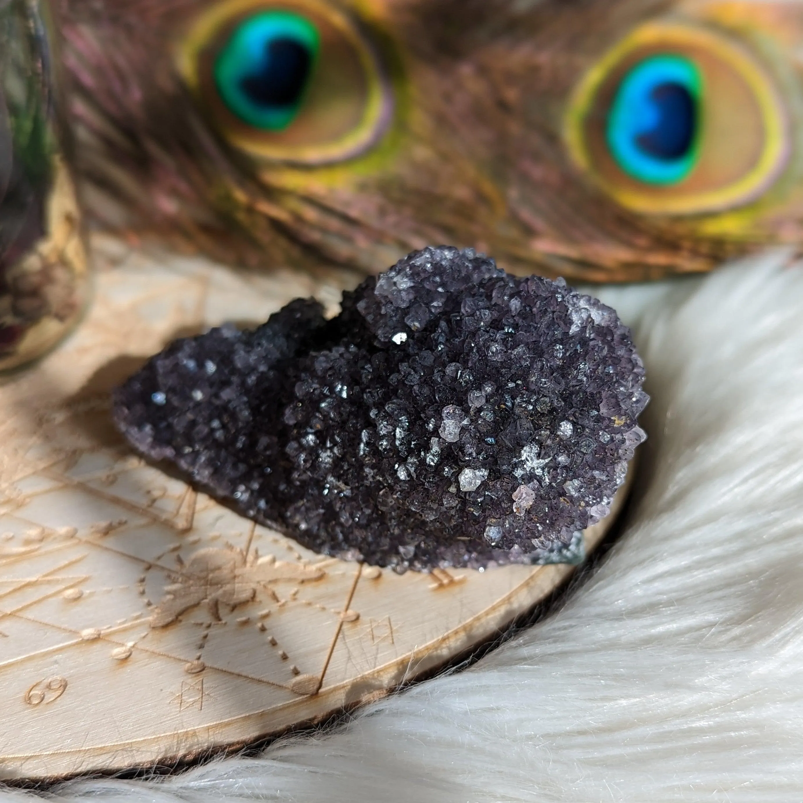 Dark Amethyst Druze Cluster ~ Unique Shape ~ Spiritual Bridge