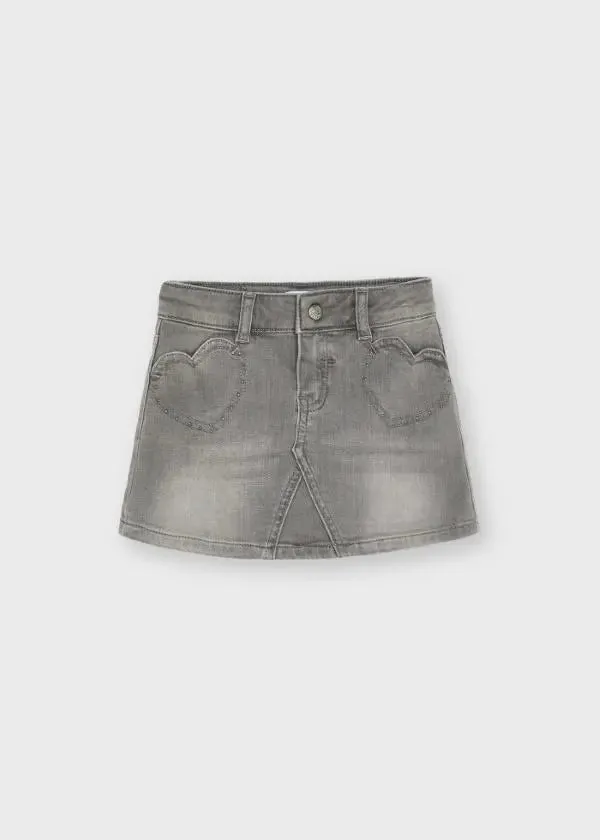 Denim skirt for girl - Light Gray