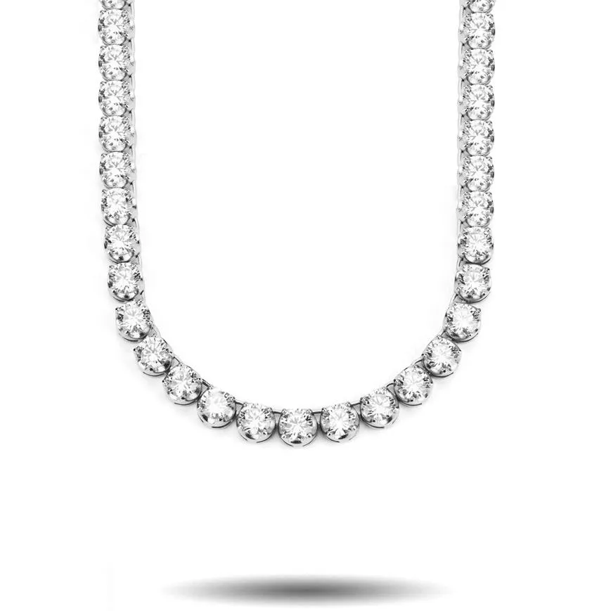 Diamond Buttercup Tennis Chain White Gold 6mm