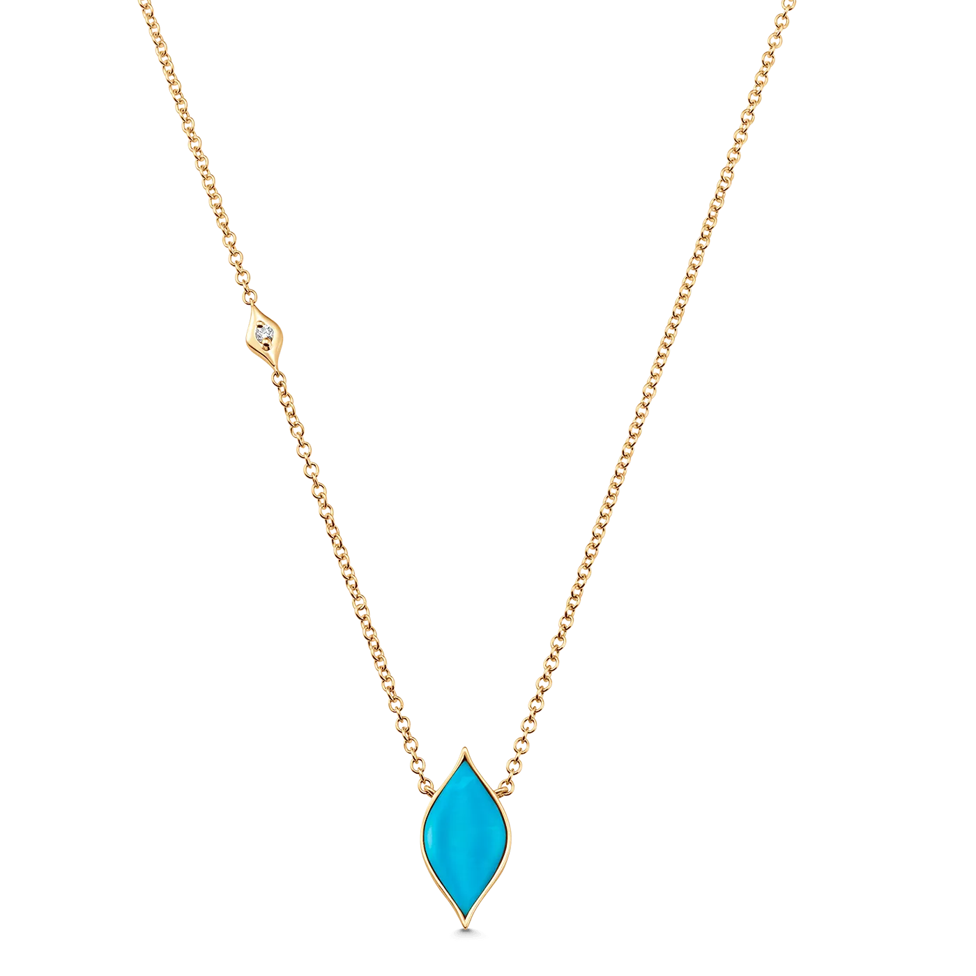 Donna Turquoise and Gold Vertical Necklace