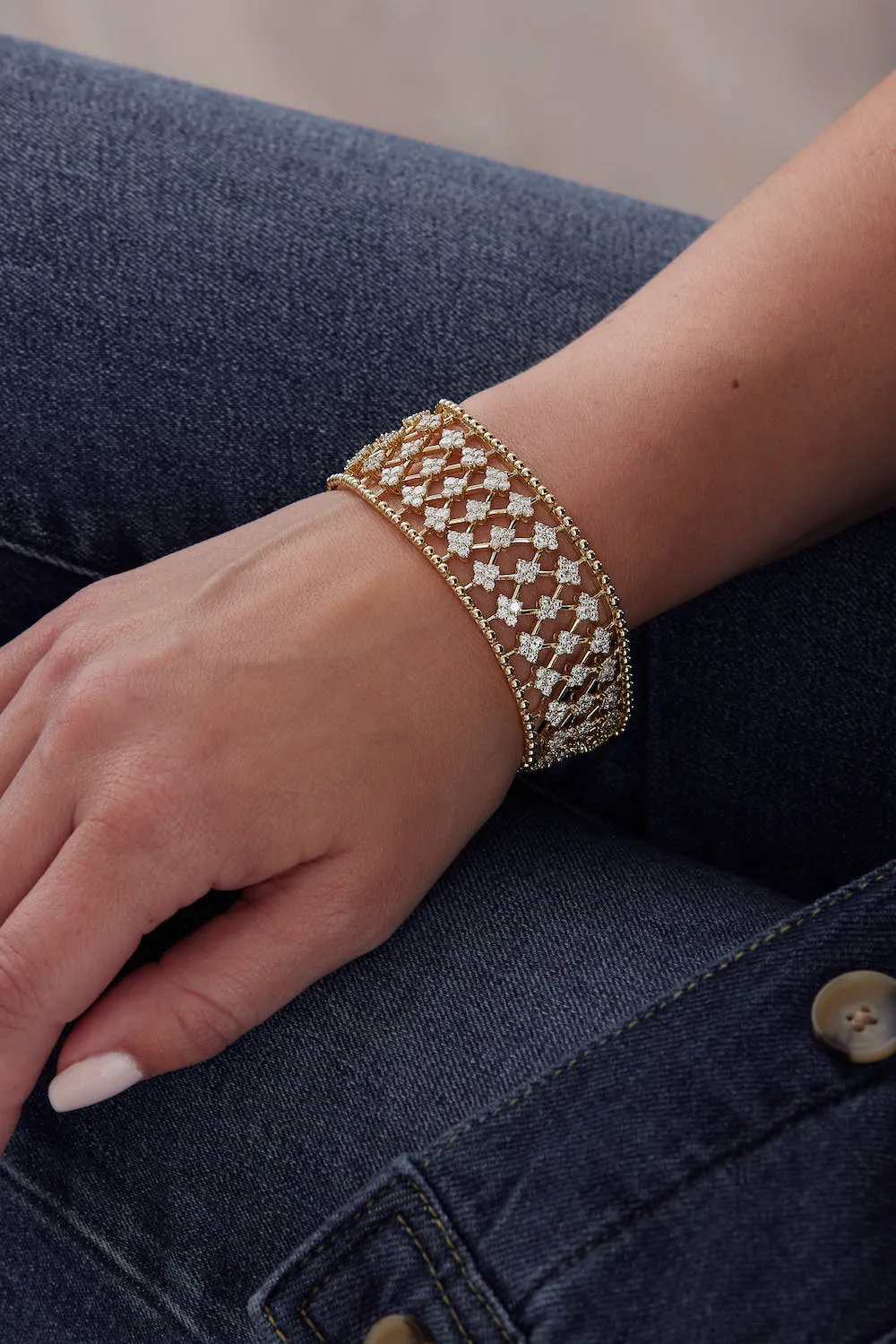 Dujour Couture Gold Full Diamond Bracelet