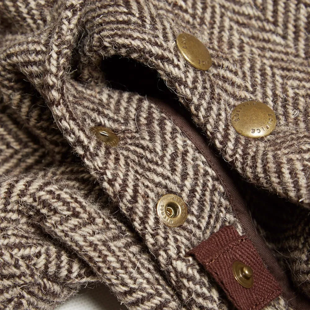 Edifice Herringbone Hooded CoatBrown