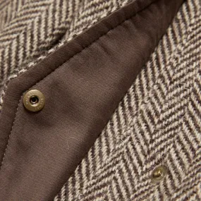 Edifice Herringbone Hooded CoatBrown