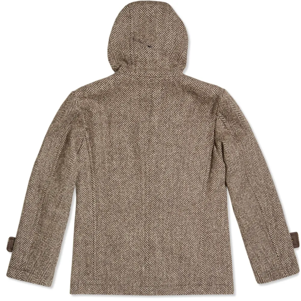 Edifice Herringbone Hooded CoatBrown