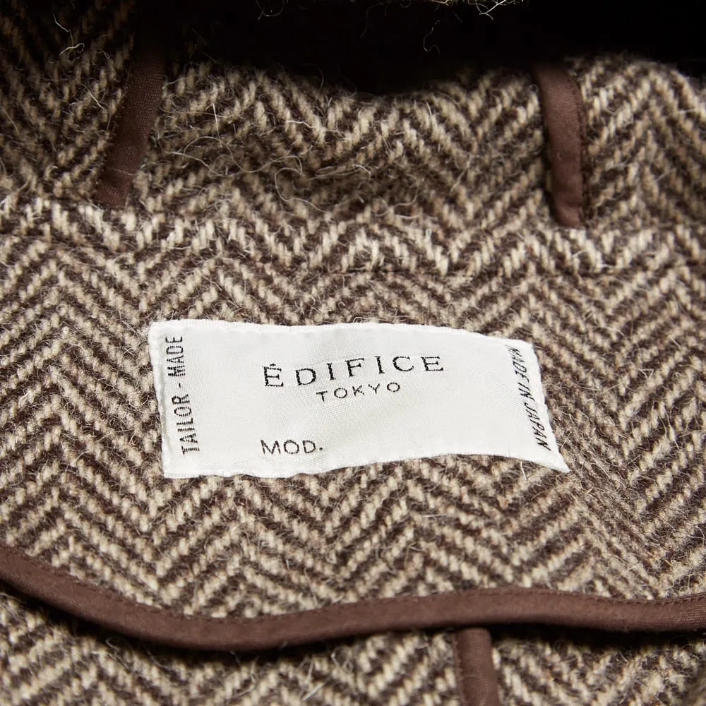 Edifice Herringbone Hooded CoatBrown