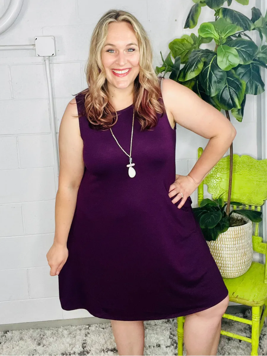 Eggplant Night On the Town Swing Dress