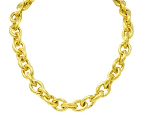 Elizabeth Locke Ruby 19 Karat Gold Substantial Curb Link Chain Collar Necklace