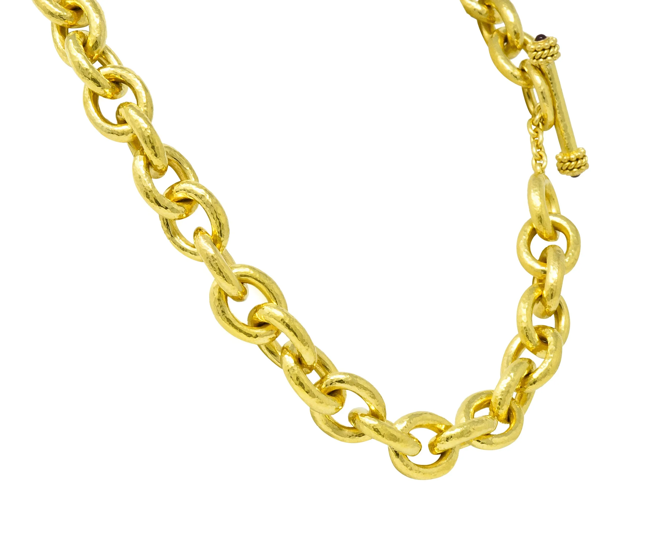 Elizabeth Locke Ruby 19 Karat Gold Substantial Curb Link Chain Collar Necklace