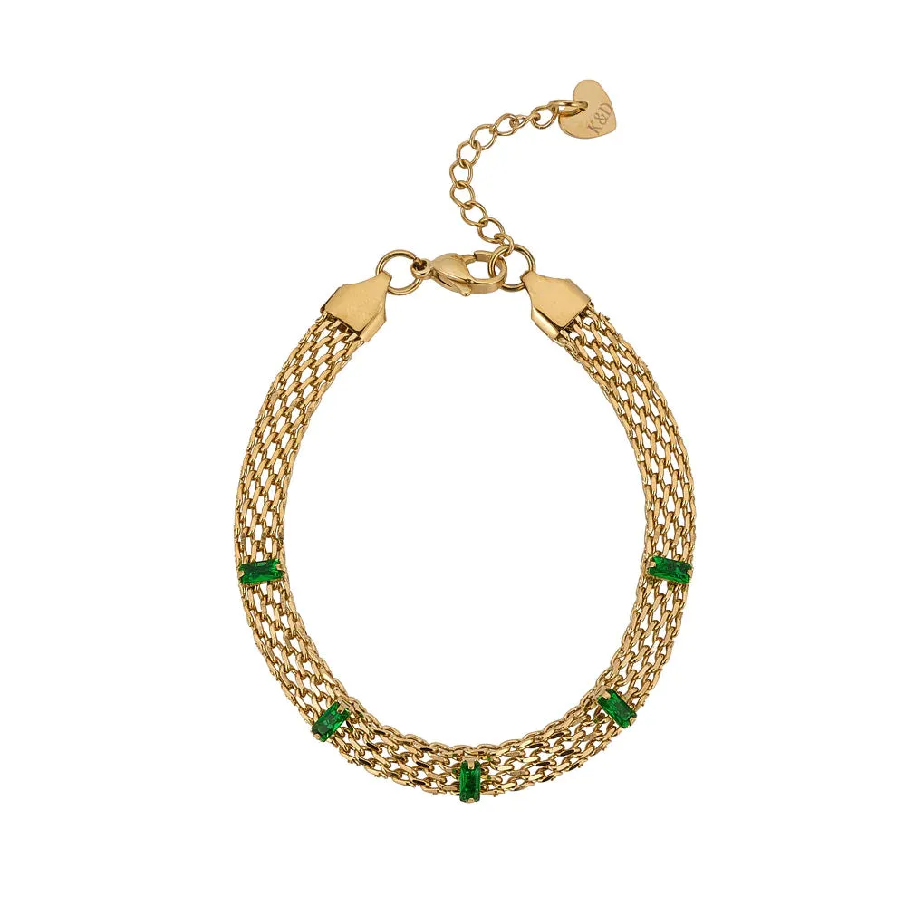 Emerald CZ Bracelet- Knight & Day Jewellery