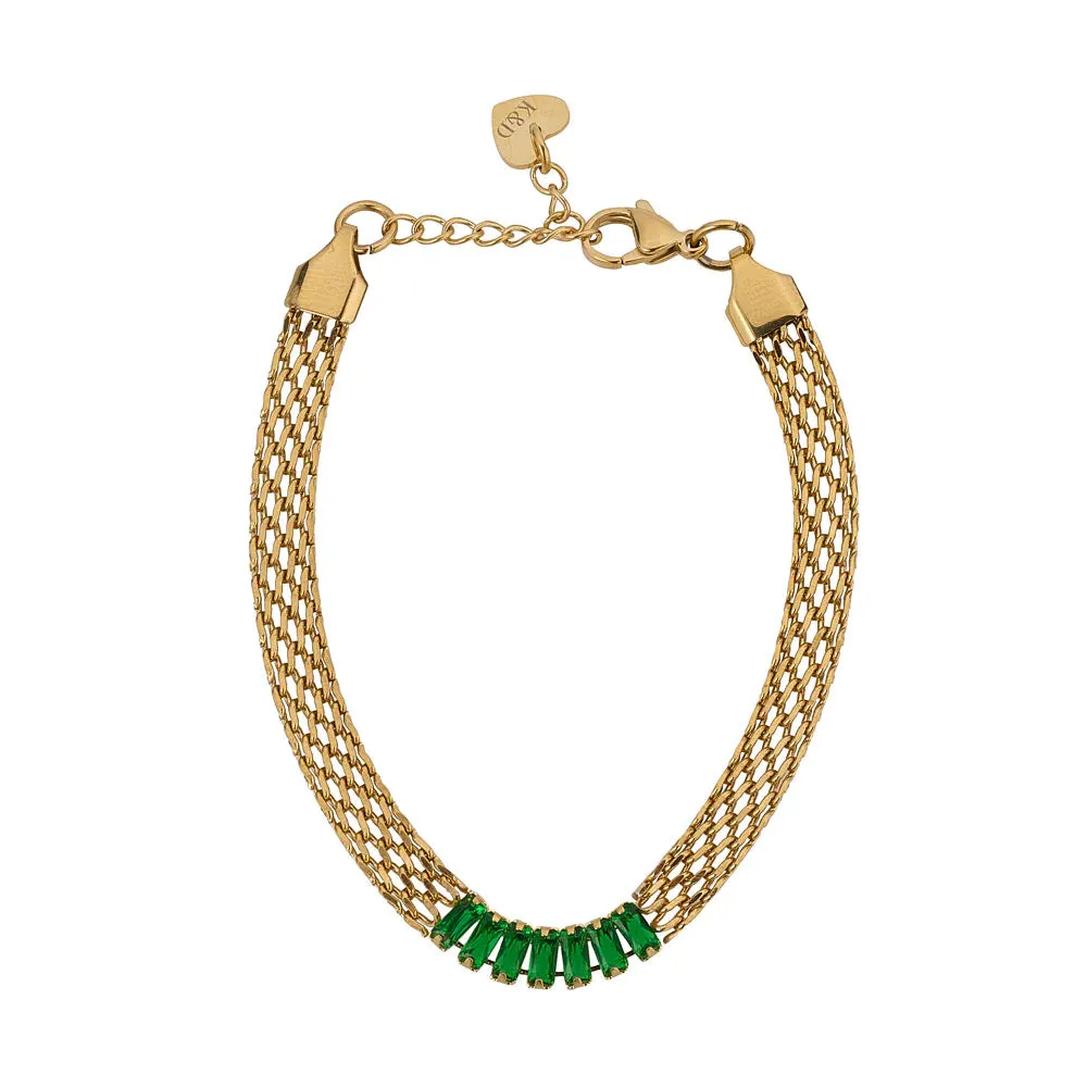 Emerald Mesh Bracelet- Knight & Day Jewellery