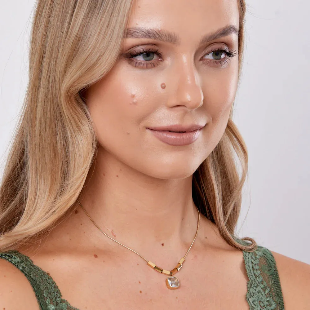 Emmalyn Clear CZ Necklace- Knight & Day Jewellery