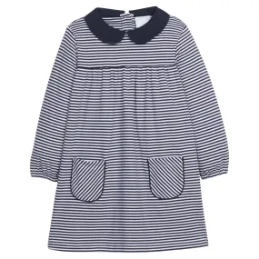 Evelyn Dress - Navy Stripe