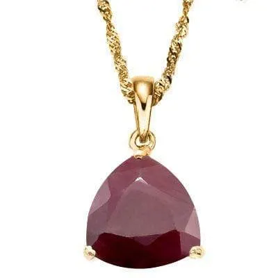 EXQUISITE 0.5 CARAT TW (1 PCS) GENUINE RUBY 10K SOLID YELLOW GOLD PENDANT