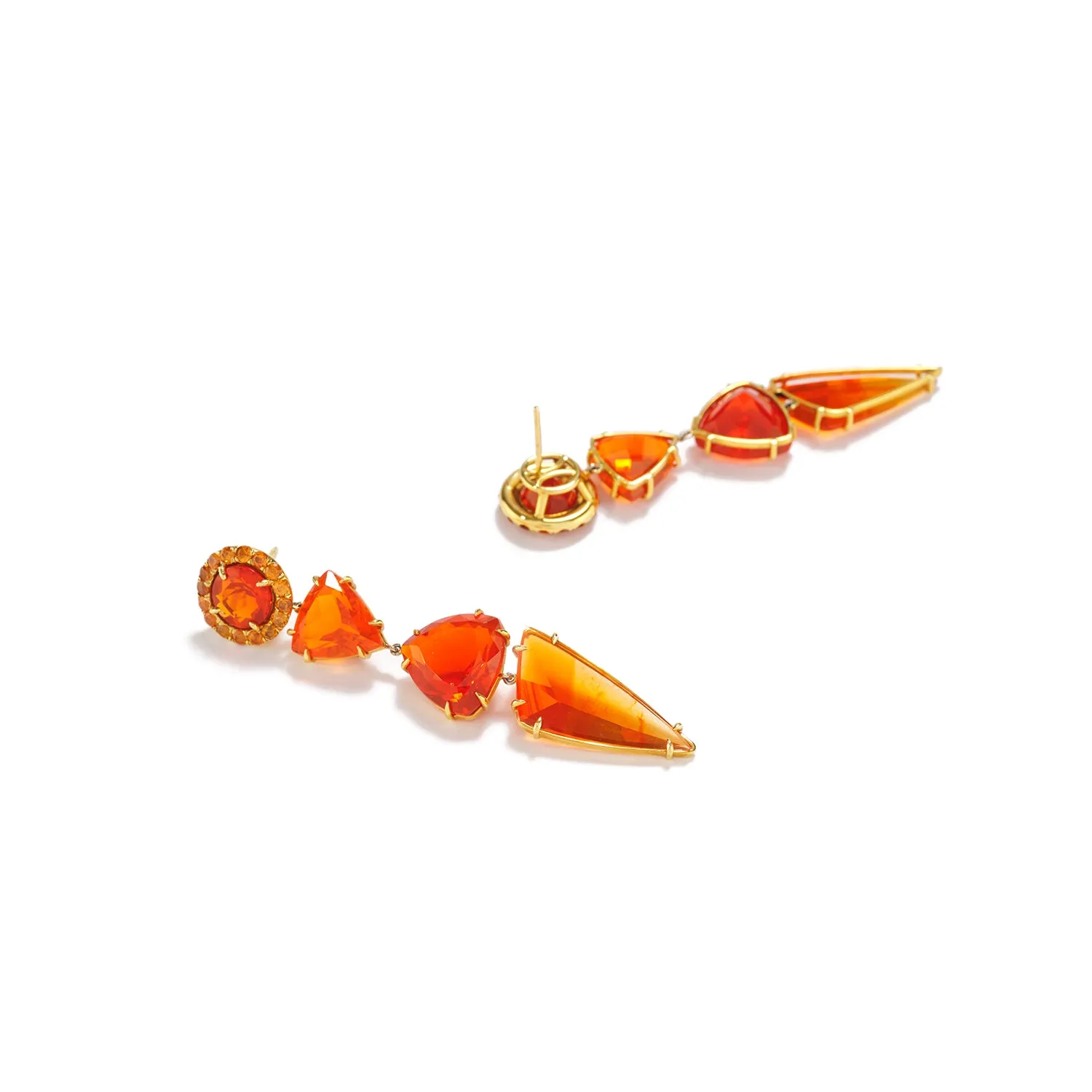 Fire Opal & Mandarin Earrings